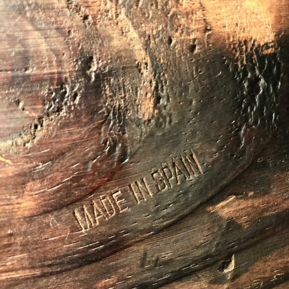 Wooden Vintage Brutalist Candelabra with horseshoe base. Made in Spain. - Picture 8 of 8